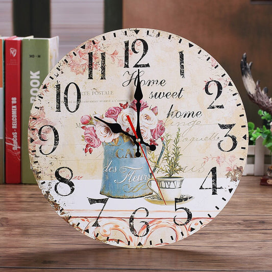 "Home Sweet Home" Flower Wall Clock